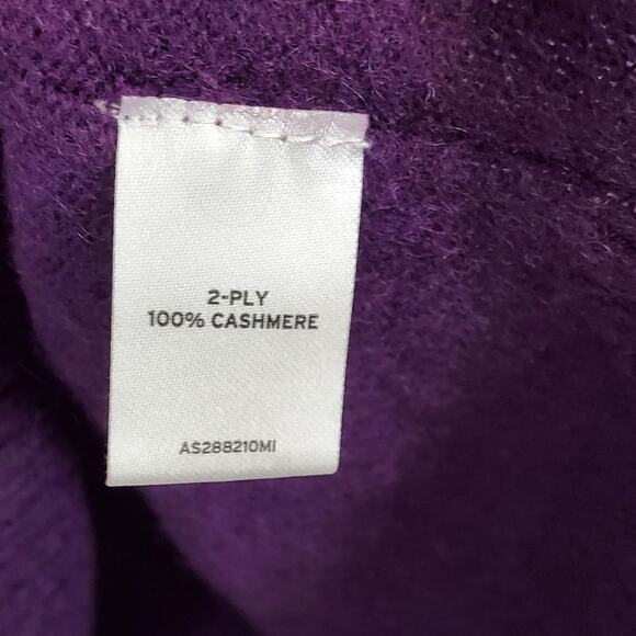 AMBER SUN Cashmere Sweater Purple Scoop Neck Soft Cozy Pullover Oversized Small - Picture 9 of 12